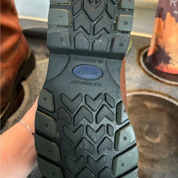 Wolverine Mens Brown Leather Soft Toe Work Boot Oil Slip Resistant Since 1883 - Picture 7 of 11